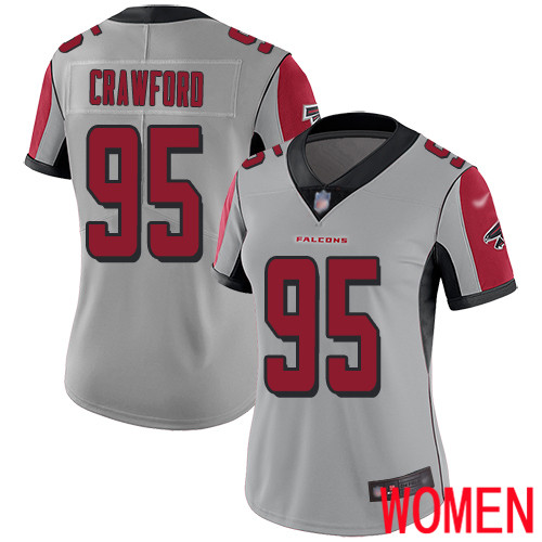 Atlanta Falcons Limited Silver Women Jack Crawford Jersey NFL Football #95 Inverted Legend